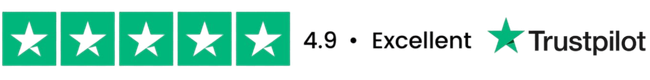 een 4.9 sterrenbeoordeling met het label "excellent" op van Trustpilot platform